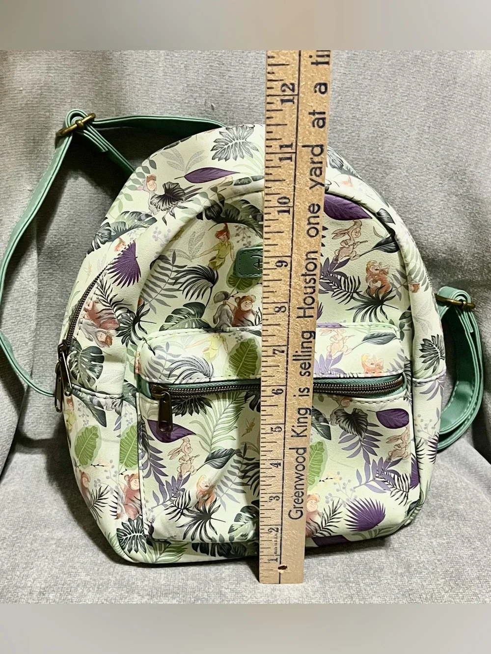 Disney Green Peter Pan Tinker Bell The Lost Boys Jungle Print Mini Backpack